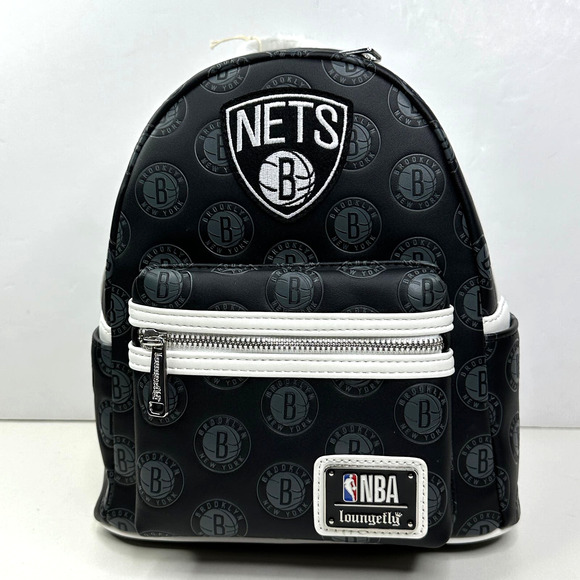 New Loungefly NBA Brooklyn Nets Debossed Mini Backpack Basketball NWT - Picture 1 of 8